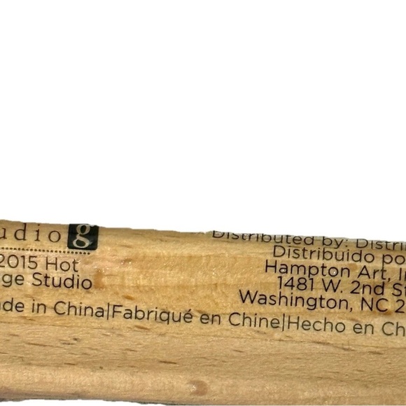 Coral Pink Arts & Crafts Rubber Stamp with Wooden Base - Picture 3 of 4